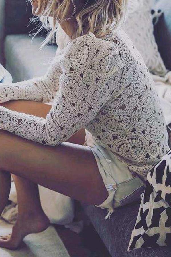 Lace Long Sleeve Blouse