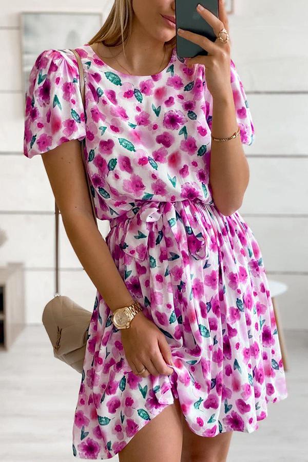 Round Neck Print Dress