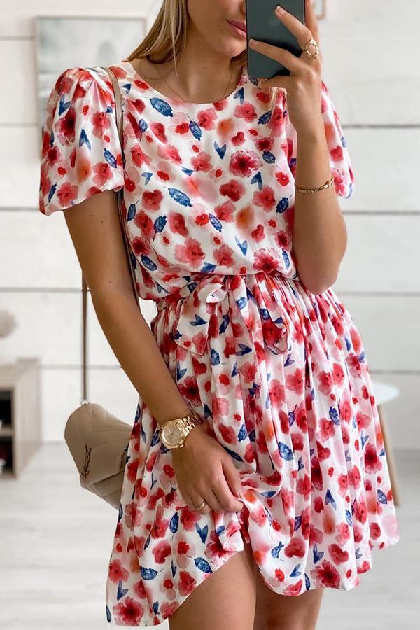 Round Neck Print Dress