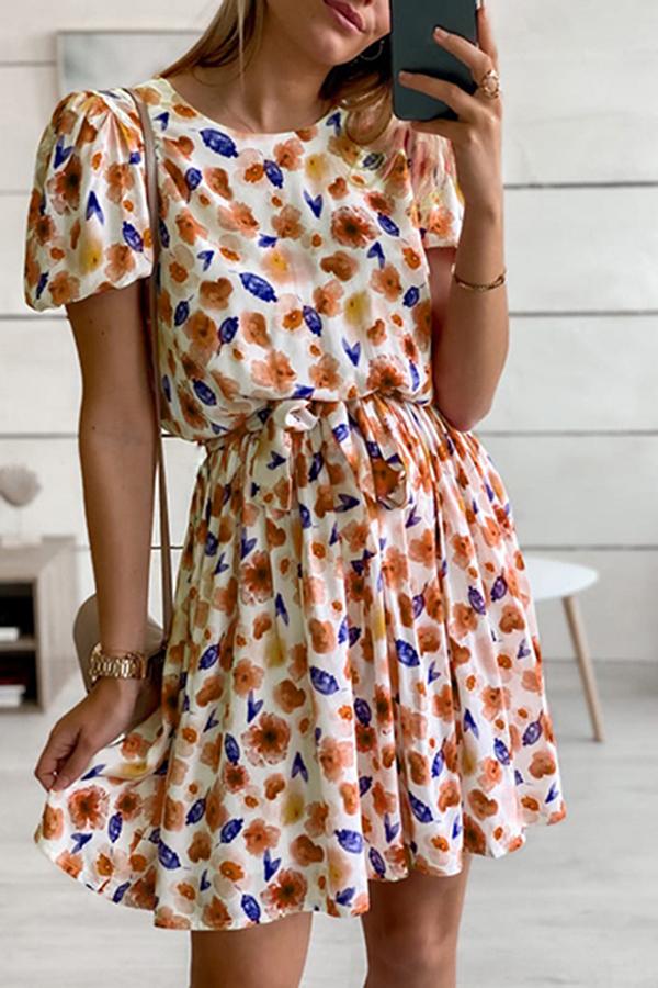 Round Neck Print Dress