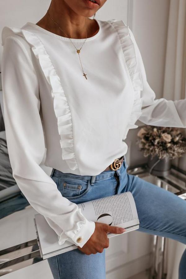 Ruffle Button Shirt