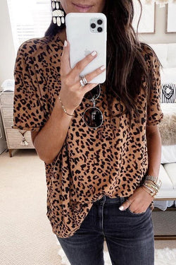 Leopard Cotton Blend Oversized T-shirt