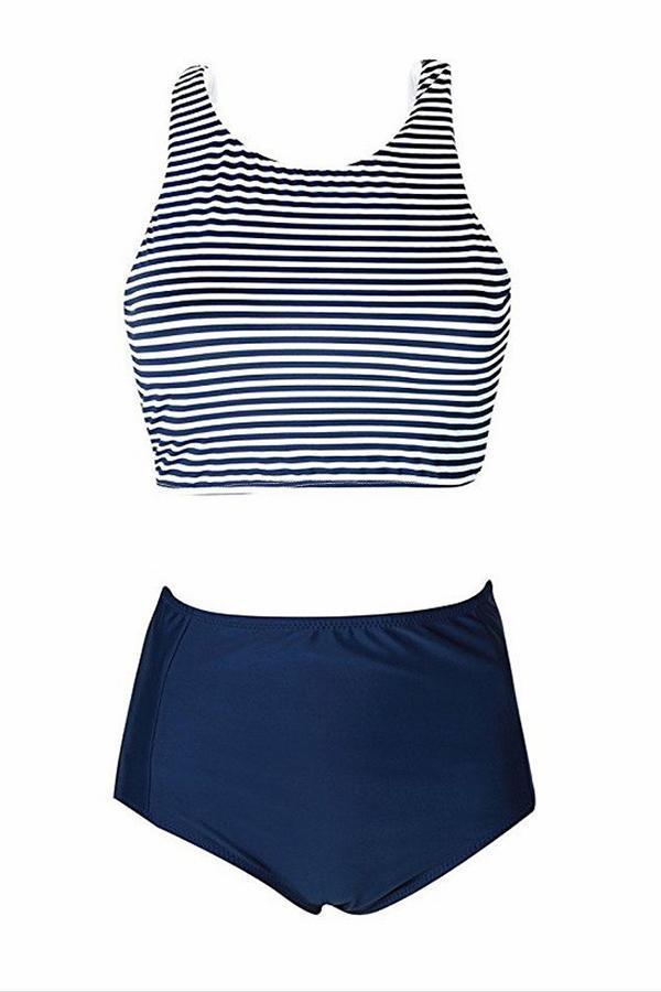 Summer Bikini Stripe Two-piece Swimsuit