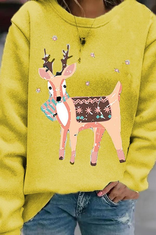 New Casual Printed Round-neck Long-sleeve Sweater