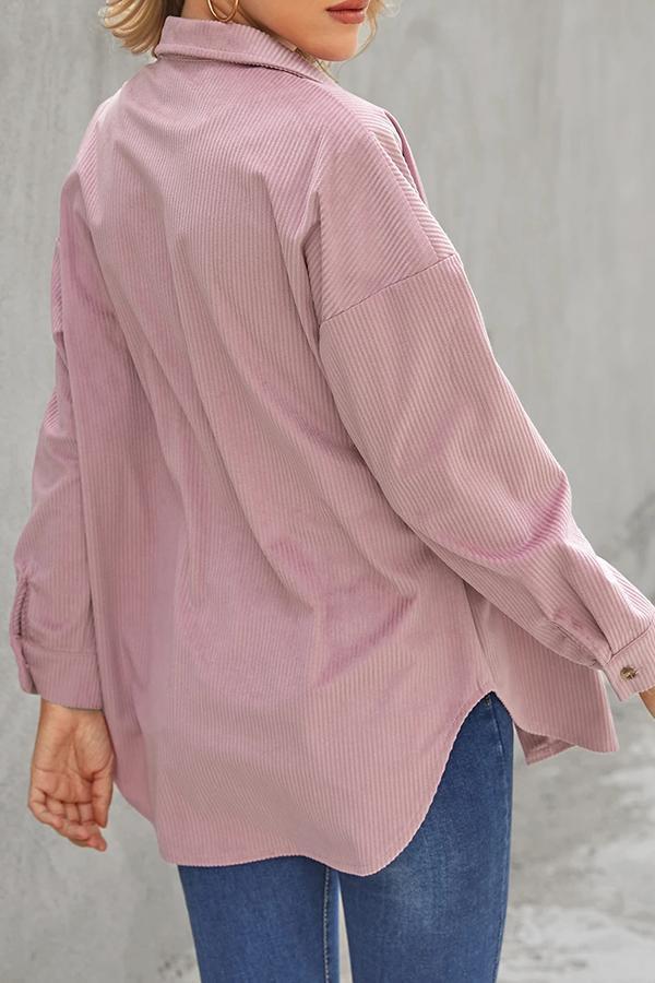 Retro Temperament Solid Color Shirt