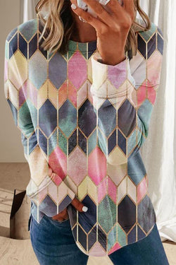 Stylish Colorful Argyle Print Sweater