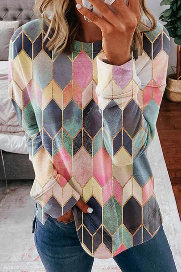 Stylish Colorful Argyle Print Sweater