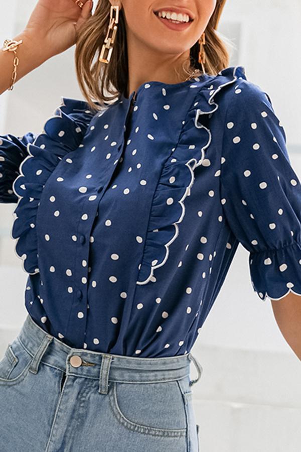 Modern Stylish Polka Dot Flared Sleeves Shirts