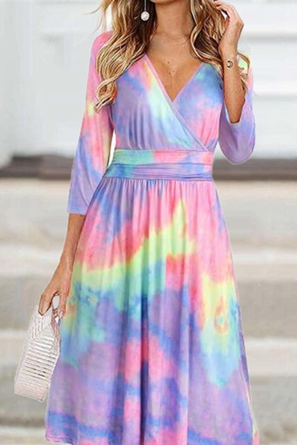 Temperament Pretty Rainbow Dress