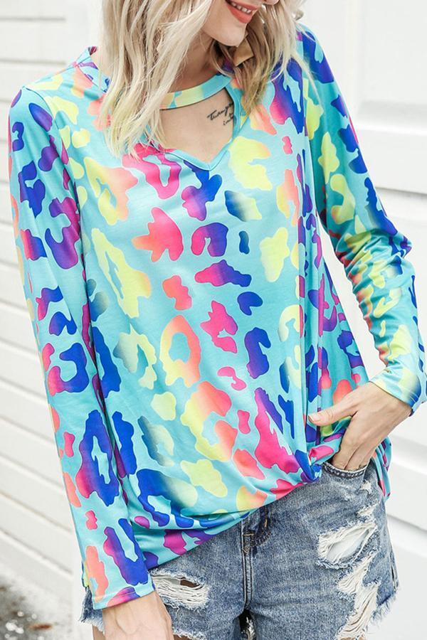 Stylish Abstract Print V Shirt