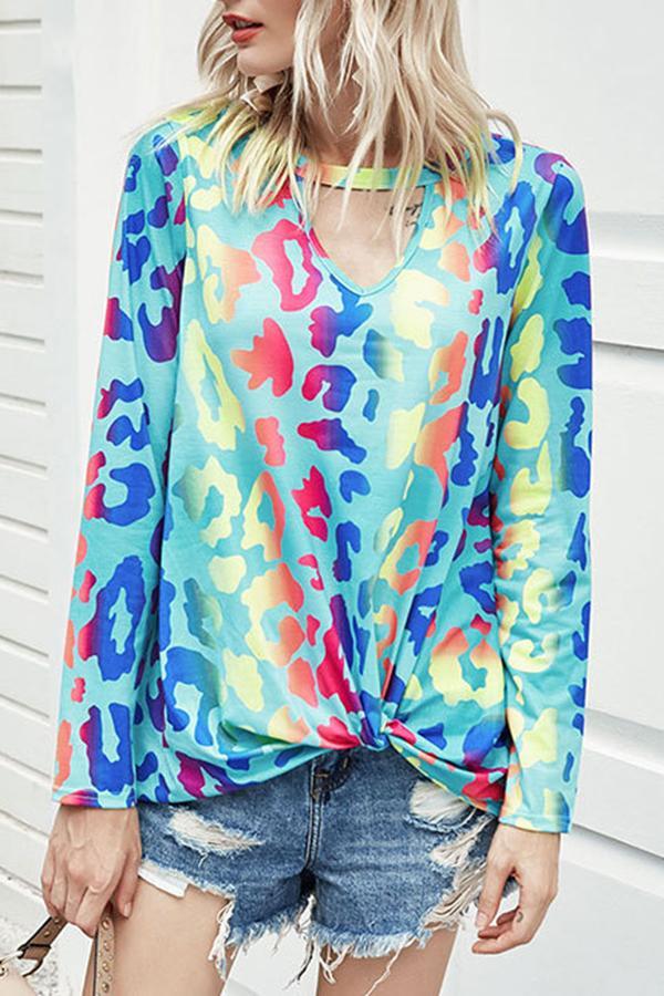 Stylish Abstract Print V Shirt