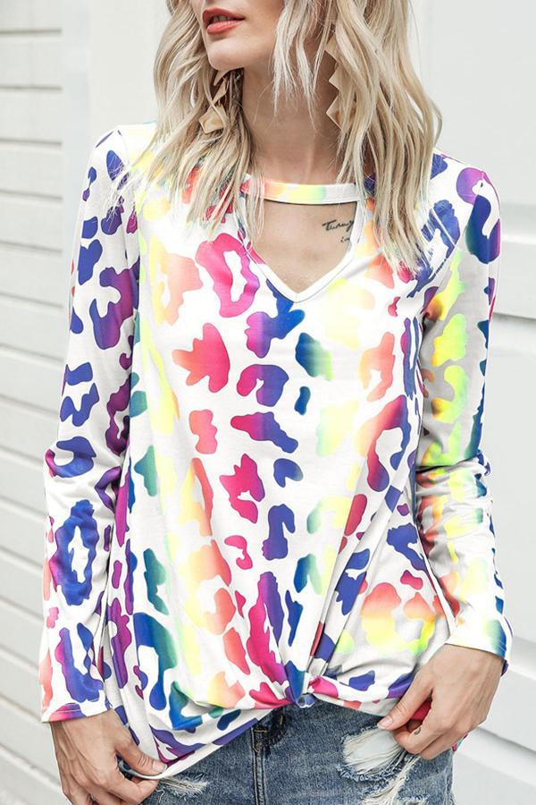 Stylish Abstract Print V Shirt