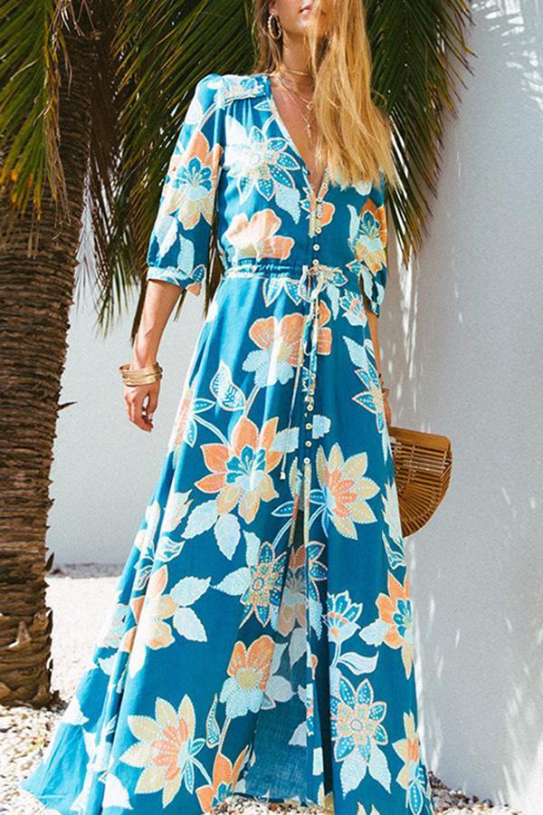 Bohemia Beach Floral Print Dress