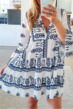 Smart Geometric Print Dress