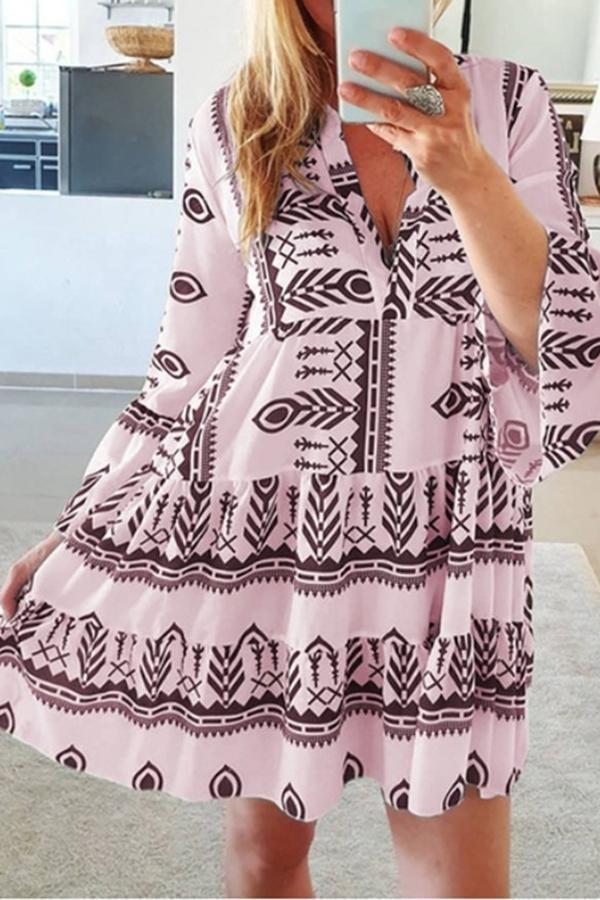 Smart Geometric Print Dress