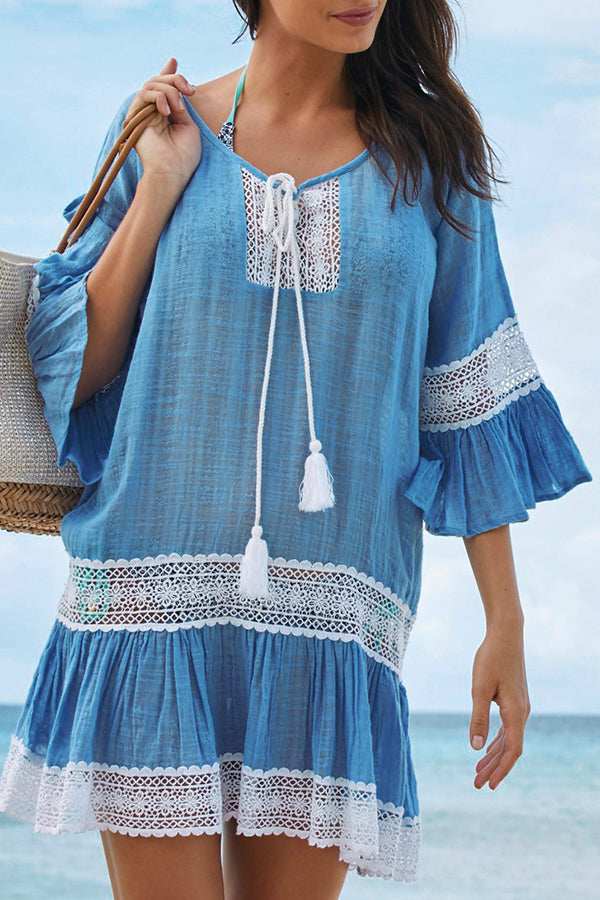 Rocojoy Fresh See Through Lace Beach Sun Protection Smock