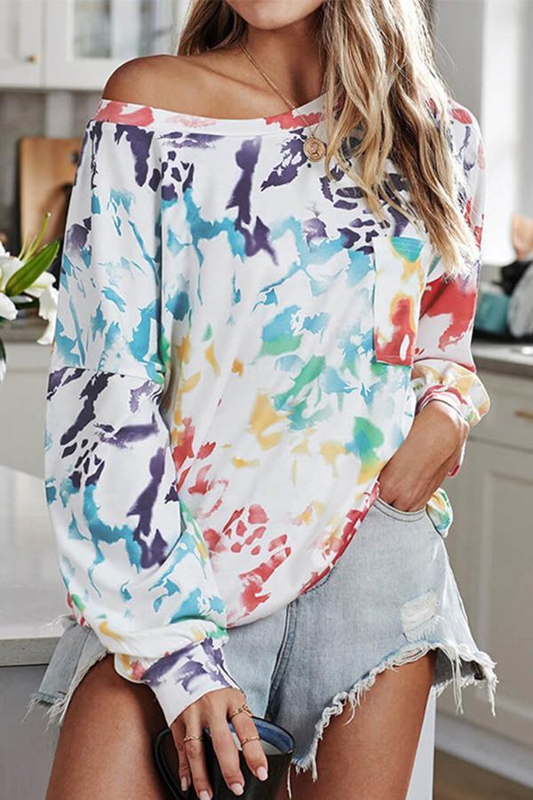 Fashion Strapless Tie-Dye Top