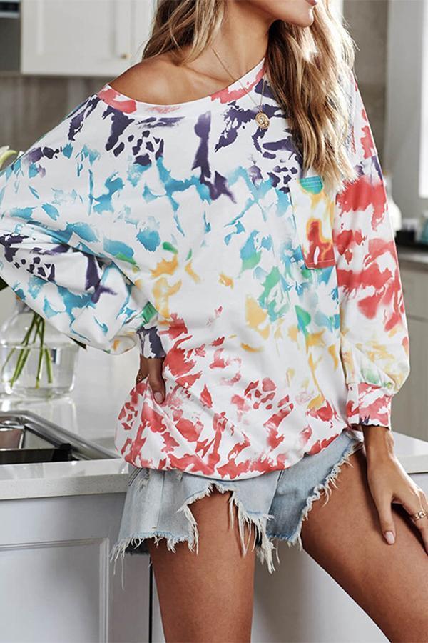 Fashion Strapless Tie-Dye Top