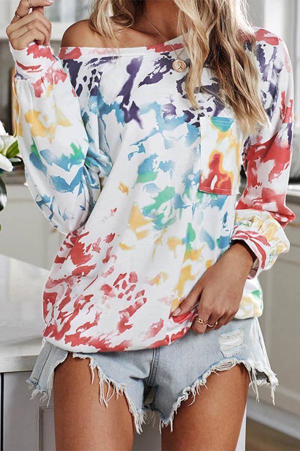 Fashion Strapless Tie-Dye Top