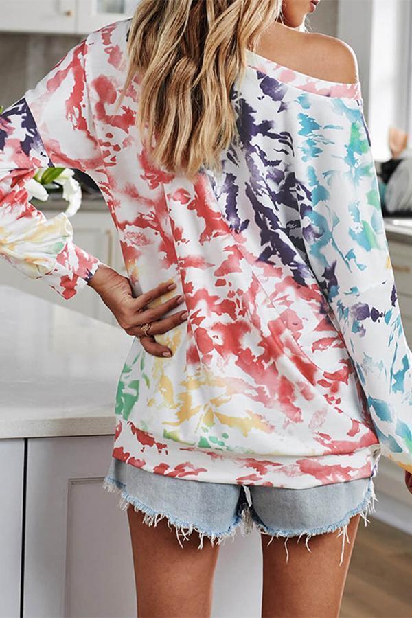 Fashion Strapless Tie-Dye Top