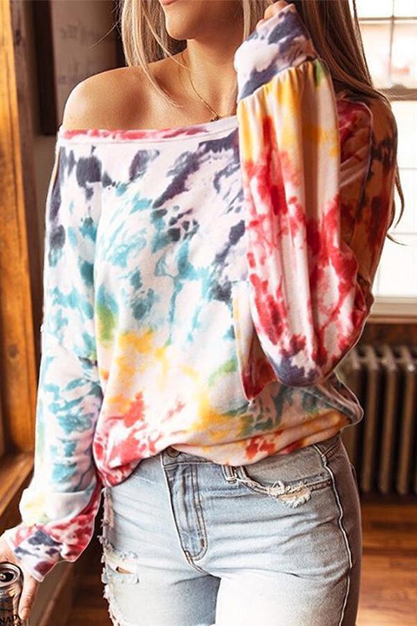 Fashion Strapless Tie-Dye Top