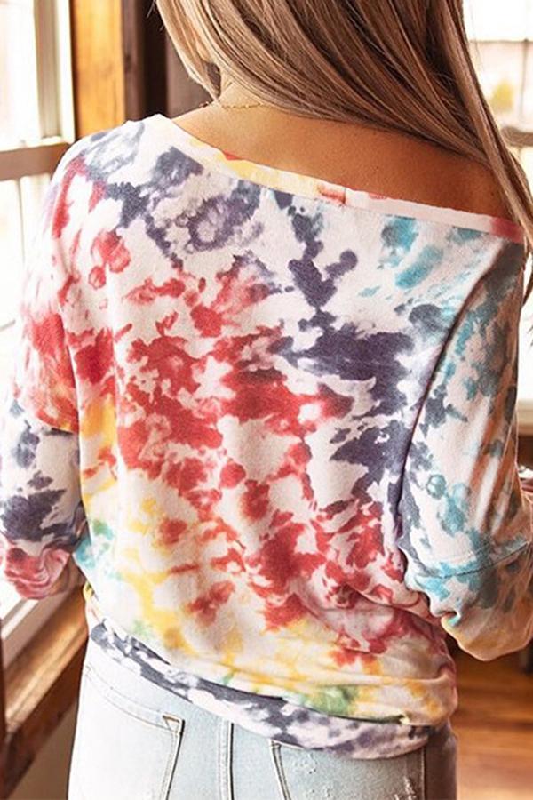 Fashion Strapless Tie-Dye Top