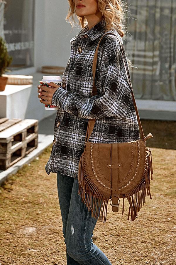 Fashion Loose Casual Shirt Big Plaid Jacket