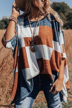 Loose Irregular Hem Printed T-Shirt Top