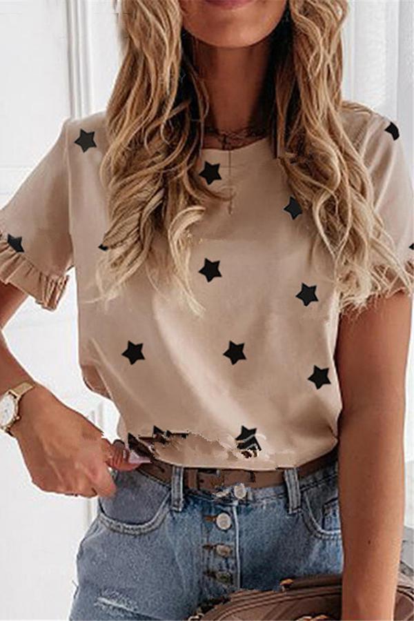 Star Short Sleeve Casual Fashion T-Shirt