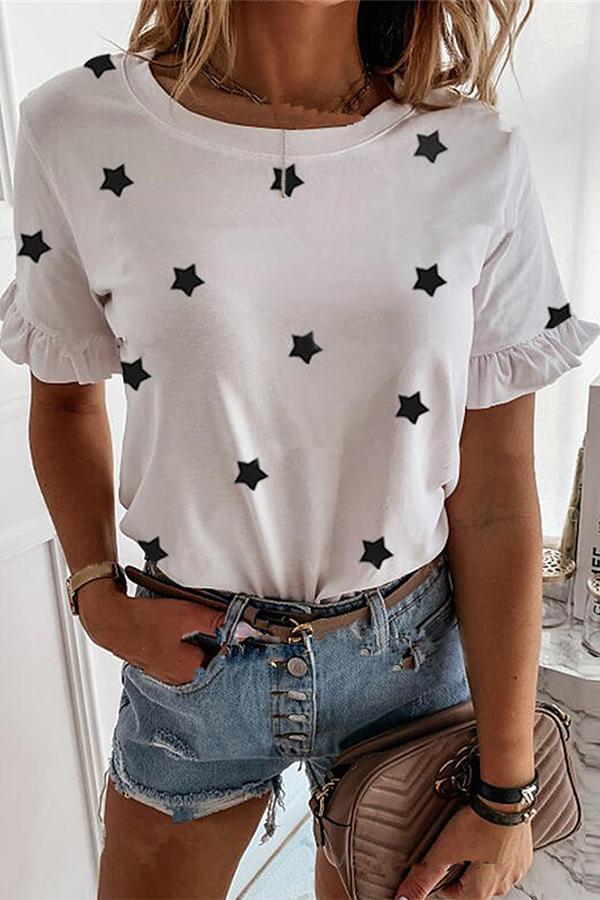 Star Short Sleeve Casual Fashion T-Shirt