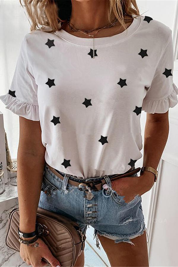 Star Short Sleeve Casual Fashion T-Shirt