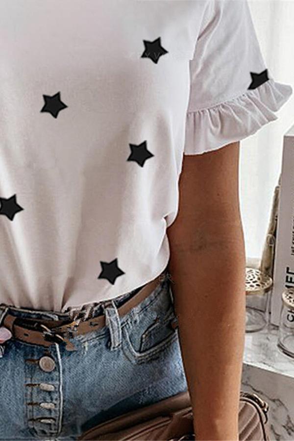 Star Short Sleeve Casual Fashion T-Shirt