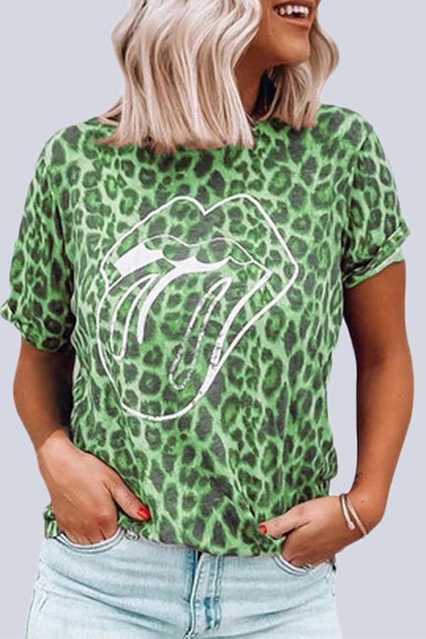 Leopard Print Short Sleeve T-shirt