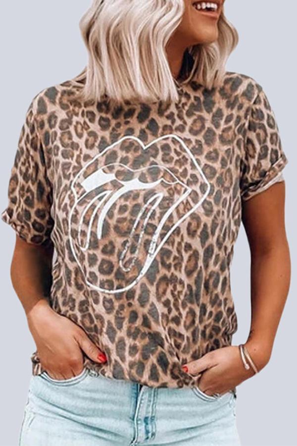 Leopard Print Short Sleeve T-shirt