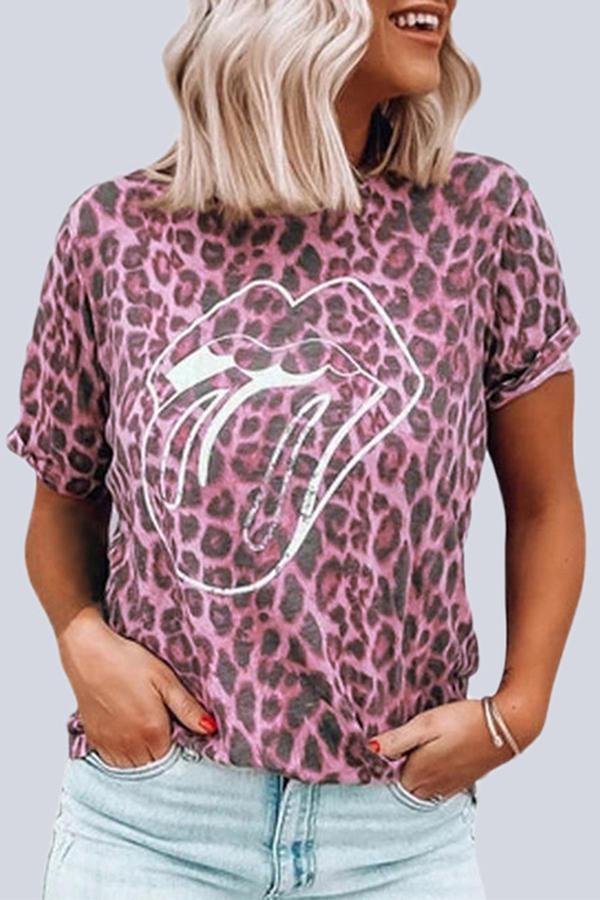 Leopard Print Short Sleeve T-shirt