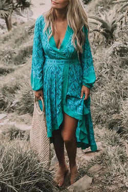 Bohemian Seaside Holiday Print Dress