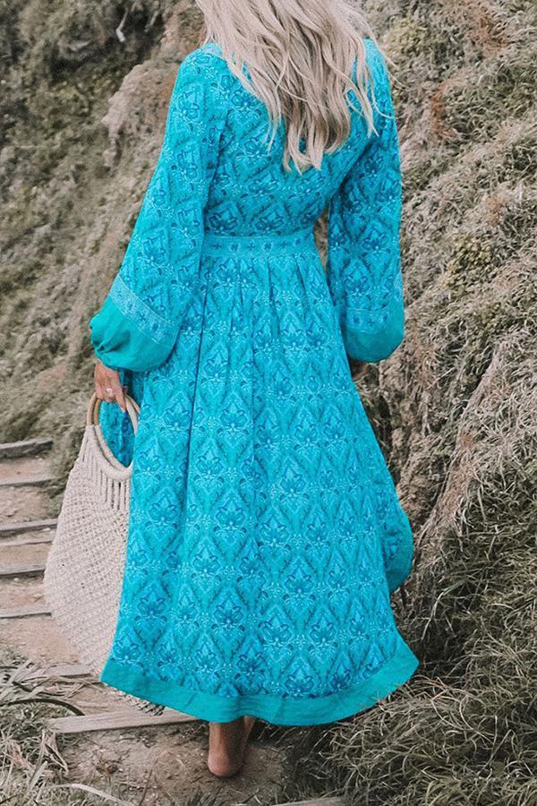 Bohemian Seaside Holiday Print Dress