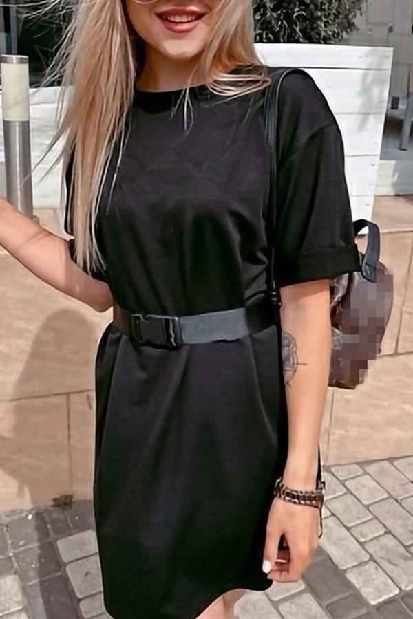 Loose Belt Sports Fashion Casual T-shirt Dress