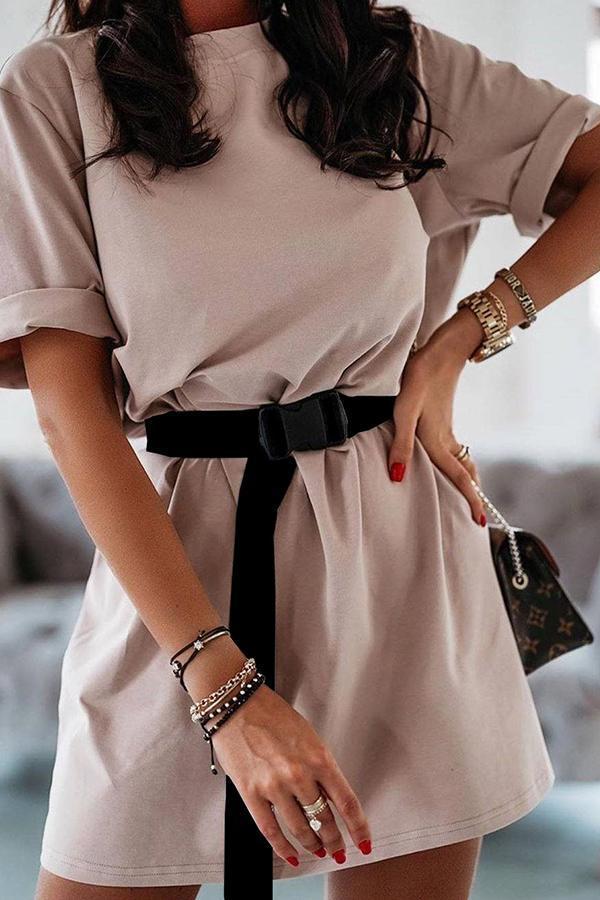 Loose Belt Sports Fashion Casual T-shirt Dress