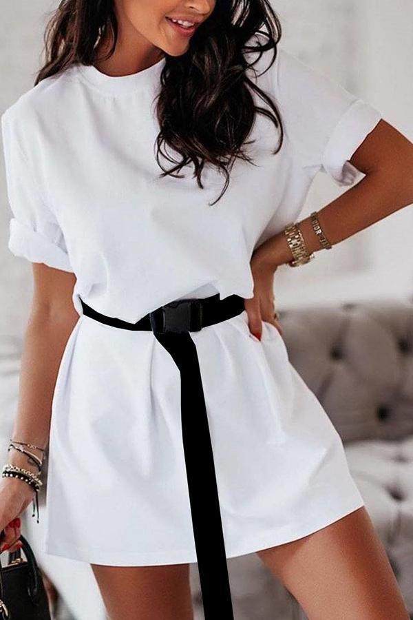 Loose Belt Sports Fashion Casual T-shirt Dress