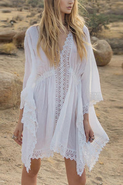 Bohemian Lace Loose Holiday Beach Dress