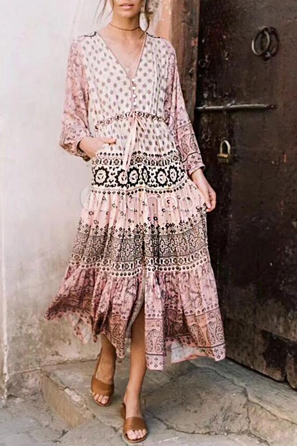 Ribbon Hug Wind Boho Long Skirt