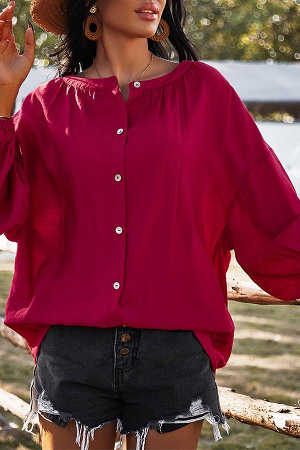 Pure Color Holiday Casual Shirt