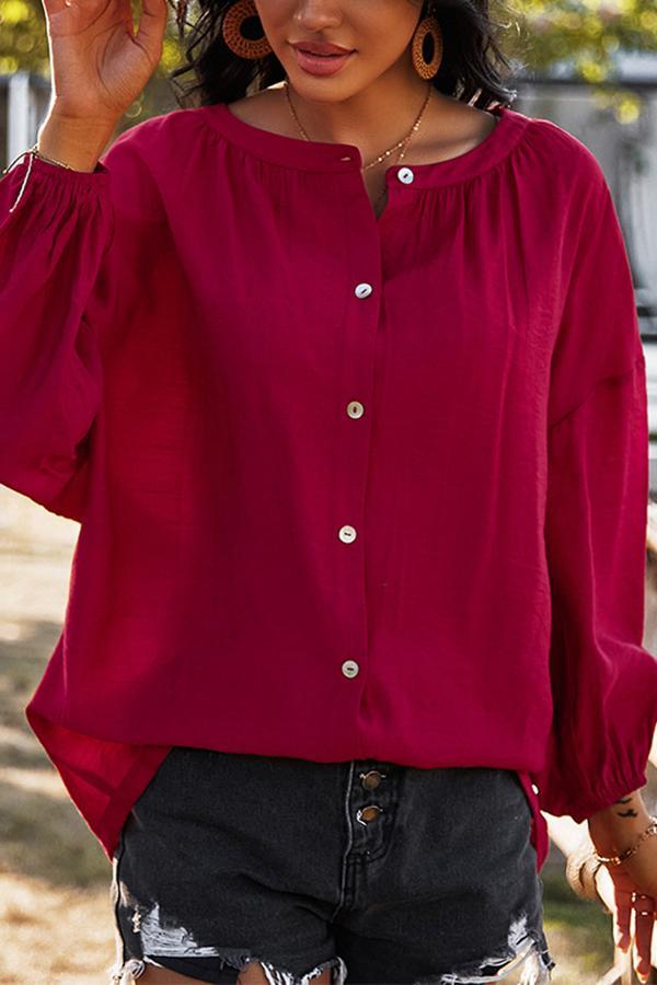 Pure Color Holiday Casual Shirt