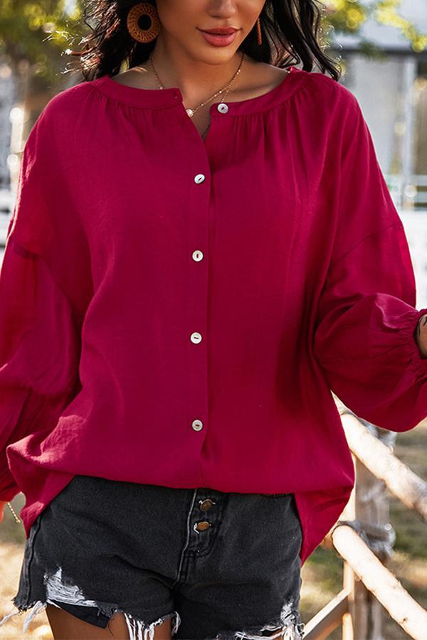 Pure Color Holiday Casual Shirt