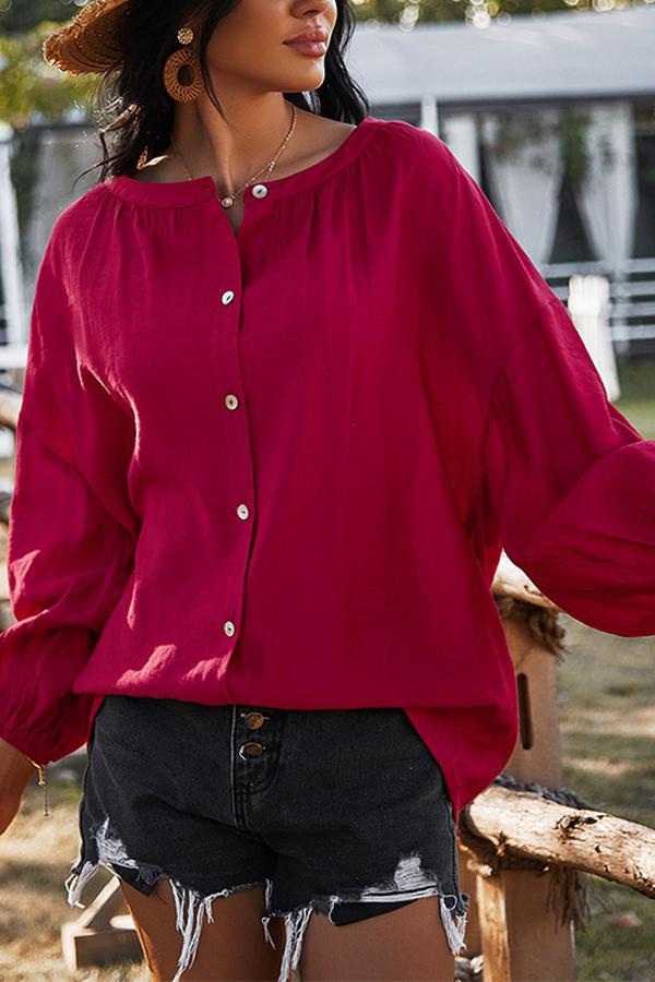 Pure Color Holiday Casual Shirt