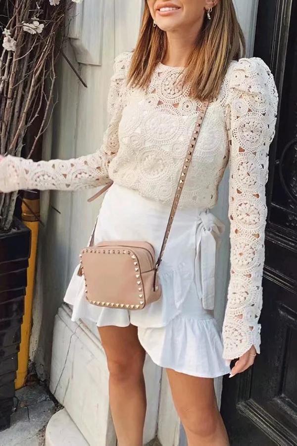 Lace Perspective Long-sleeved Shirt