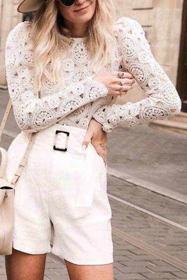 Lace Perspective Long-sleeved Shirt