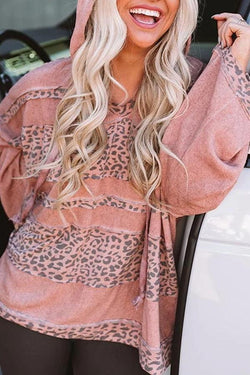 Vanguard Leopard Print Patchwork Loose Hoodie