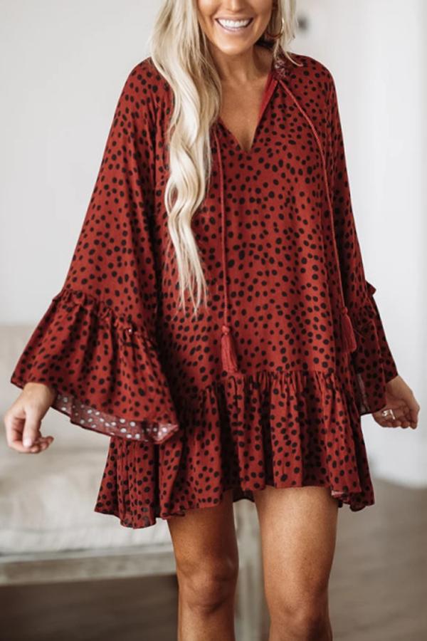 Fringed Leopard Print Dress